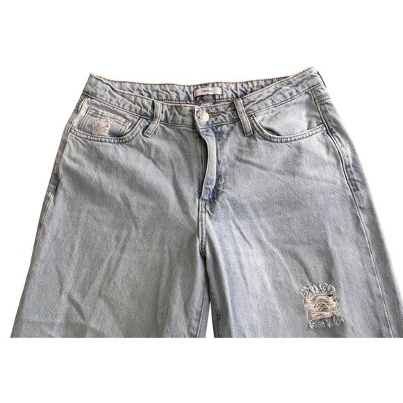 Forever 21 Straight Leg Distressed Torn Jean Sz 27 Light Blue Wash Boyfriend Fit - Picture 8 of 8